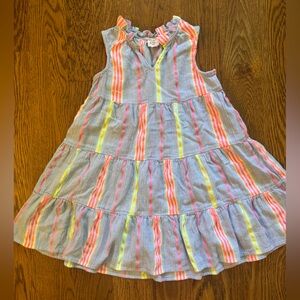 Crown & Ivy Kids Colorful Striped Tier Dress Size Small Excellent Condition
